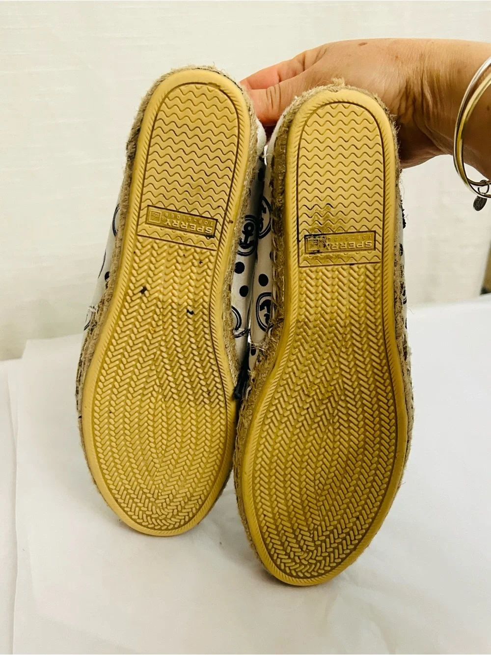 Sperry Women's Anchor & Polka Dot Espadrilles -‎ White & Navy